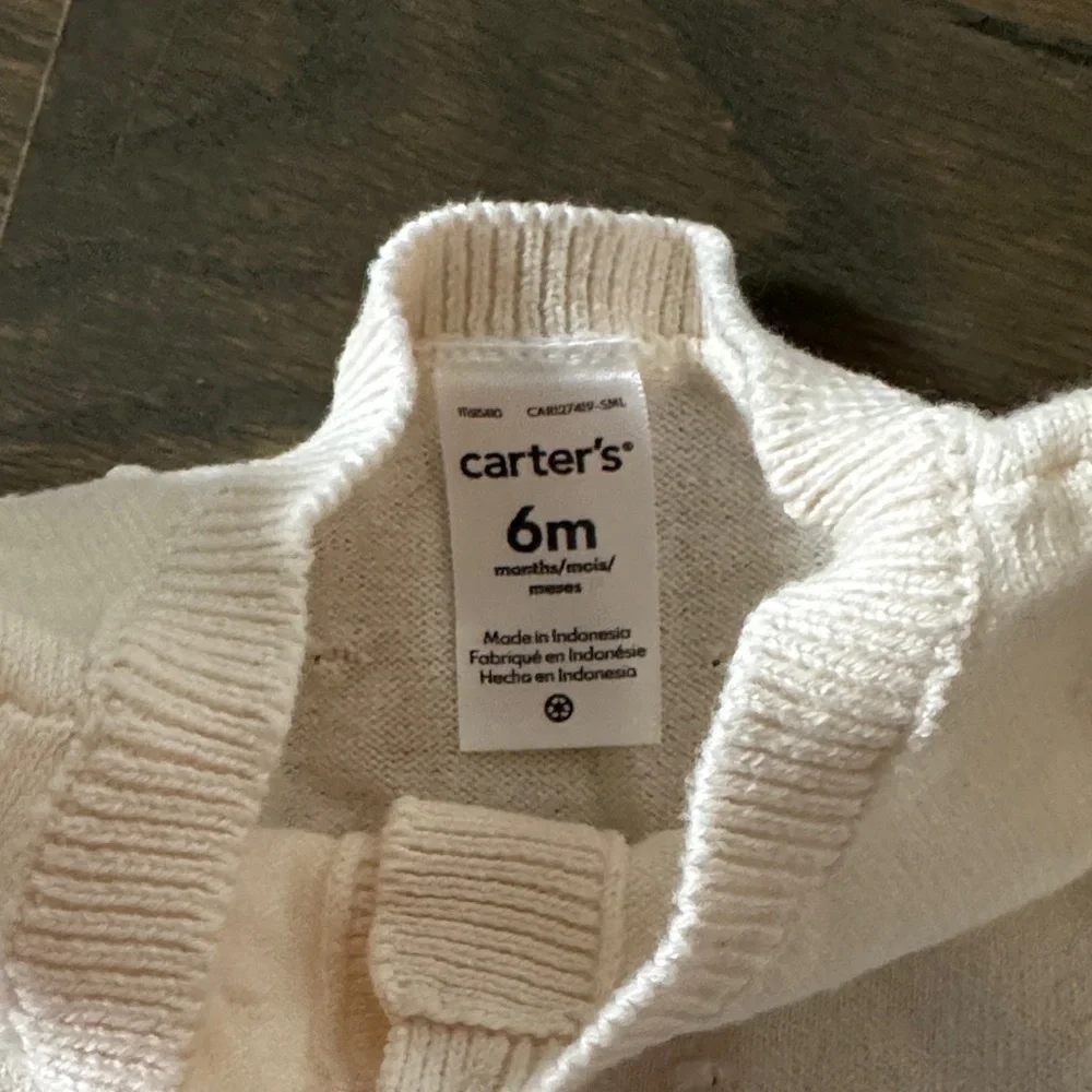 Carter’s Cream Baby Romper with Ruffle Sleeves | 6 Months